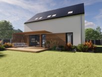 Dvougenerační dům Easy 75 se sedlovou střechou - dřevostavba na klíč