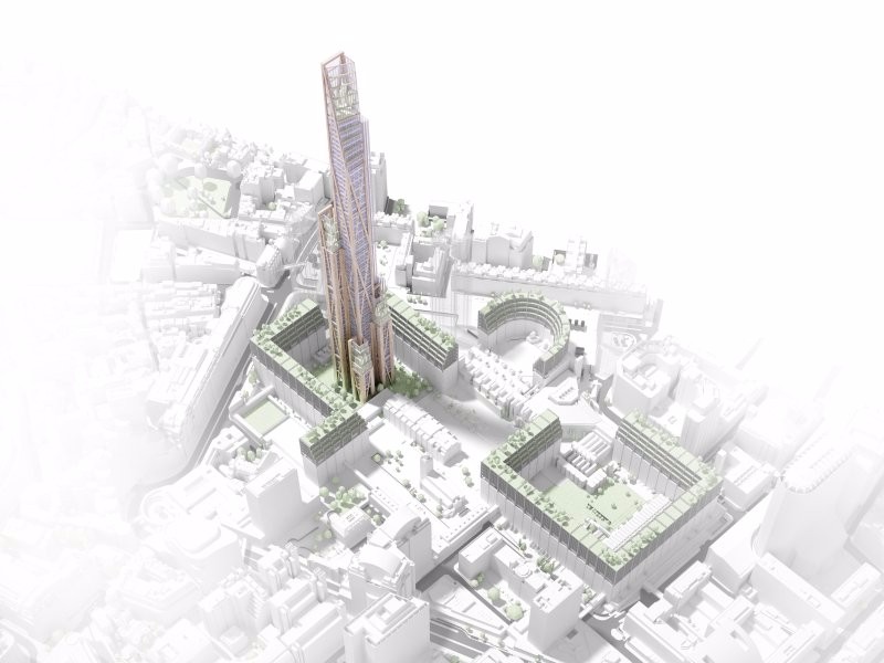 dřevostavba mrakodrap v prostředí