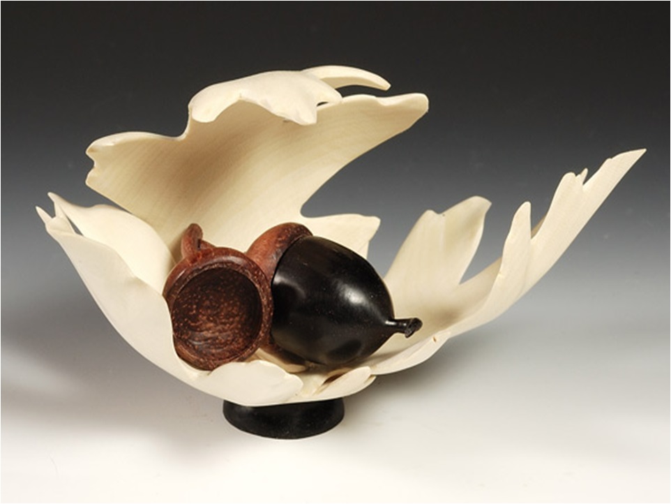 uměleck&eacute; předměty ze dřeva - lastura a žaludy