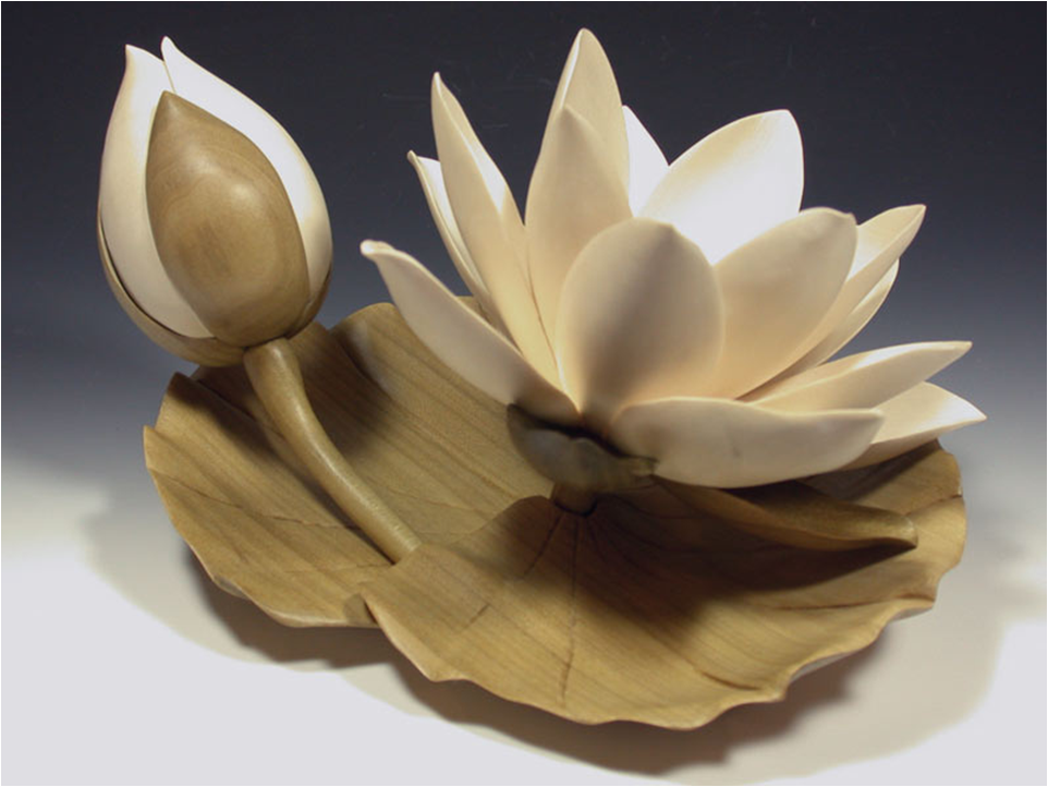 umělecké předměty ze dřeva - lekníny