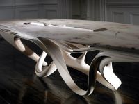 Enignum II Dining Table.series of one of a kind pieces.olive ash and burr olive ash.2010.view2