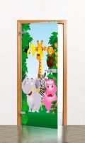Grafosklo celoskleněn&eacute; dveře otočn&eacute;, dětsk&yacute; motiv