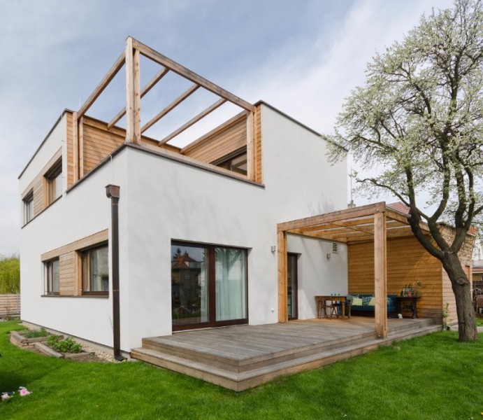 moderní nízkoenergetická dřevostavba