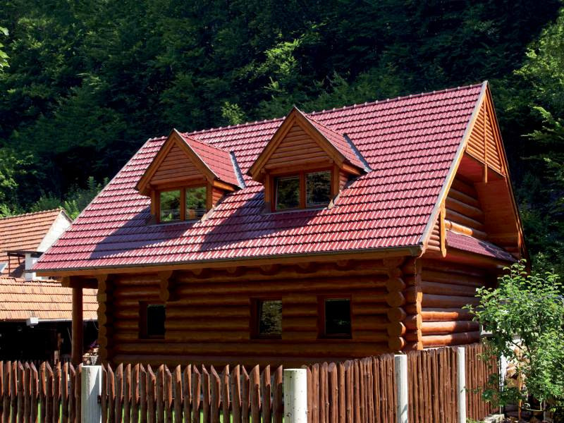 pálené tašky tondach na dřevostavbě