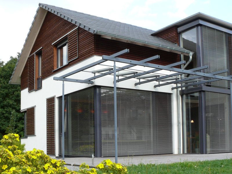 dřevostavba a předokenní žaluzie