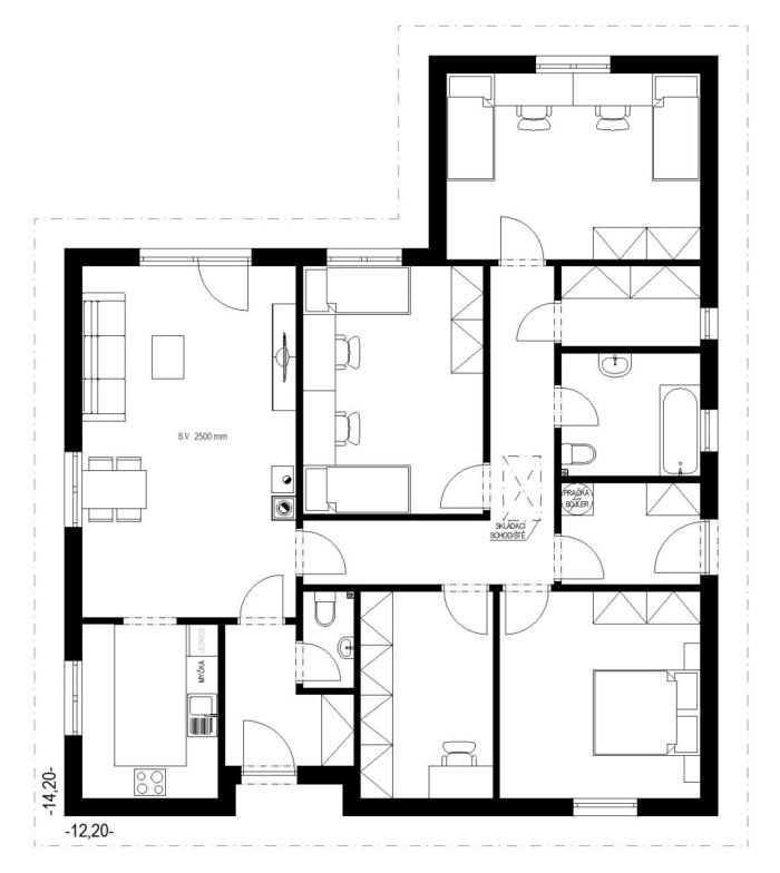 DrevoaStavby.cz | Typový bungalov MS 07 EKONOMY DrevoaStavby.cz | Typový bungalov MS 07 EKONOMY