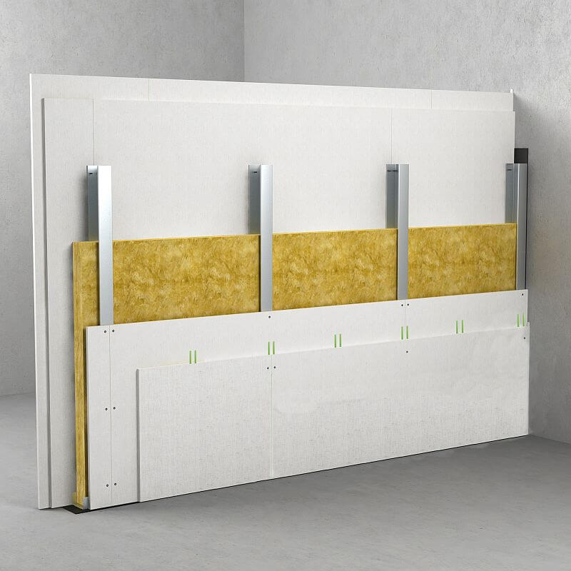 Vnitřní stěna s ocelovou podkonstrukcí