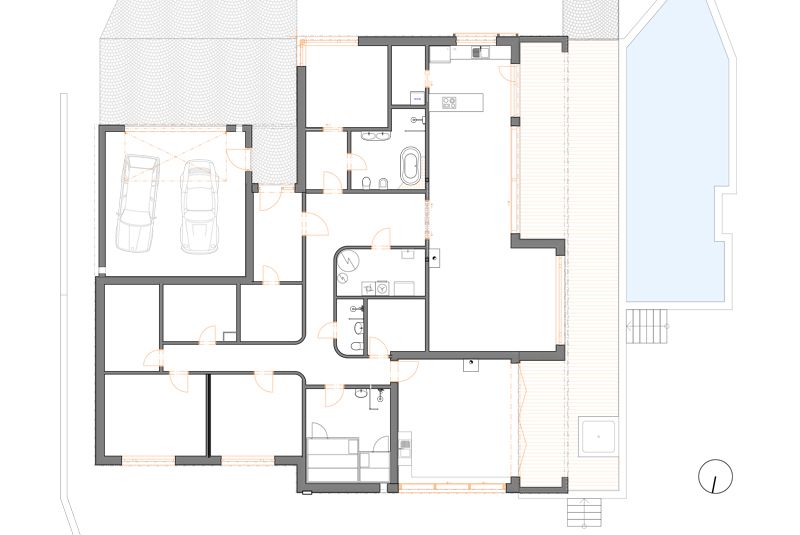DrevoaStavby.cz | Moderní dřevostavba ve svažitém pozemku s jezírkem DrevoaStavby.cz | Moderní dřevostavba ve svažitém pozemku s jezírkem