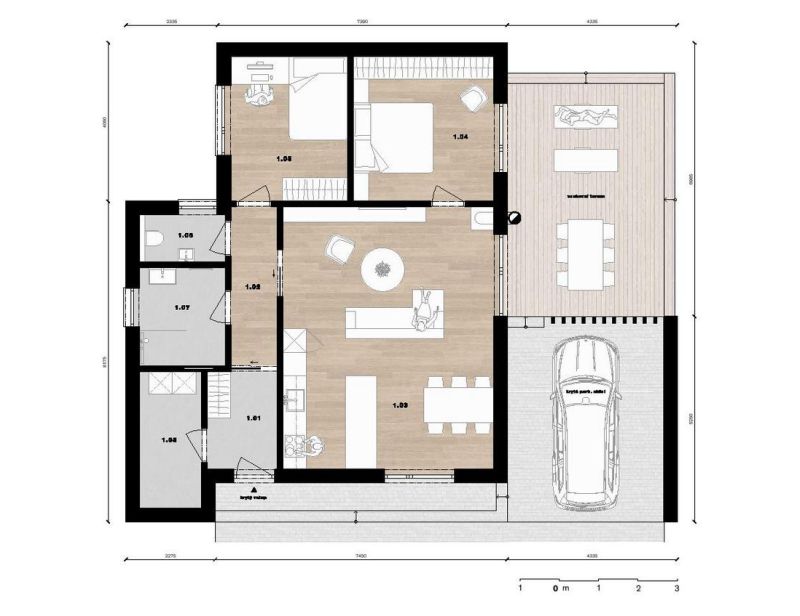 DrevoaStavby.cz Dřevostavba pro seniory RD 311_půdorys