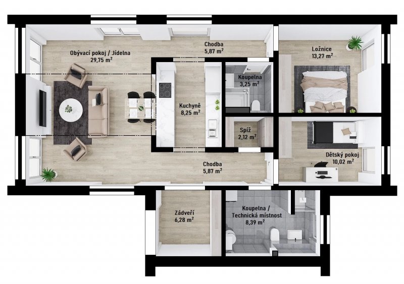 Scandic 1-93-vizualizace půdorysu