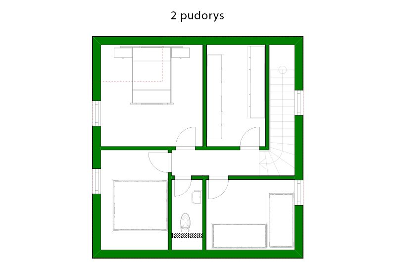 DrevoaStavby.cz | Malý dům na malém pozemku (půdorys 2NP) DrevoaStavby.cz | Malý dům na malém pozemku (půdorys 2NP)
