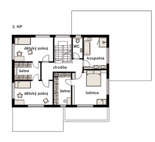 drevostavba-PALIS-PLZEN-pudorys-2NP
