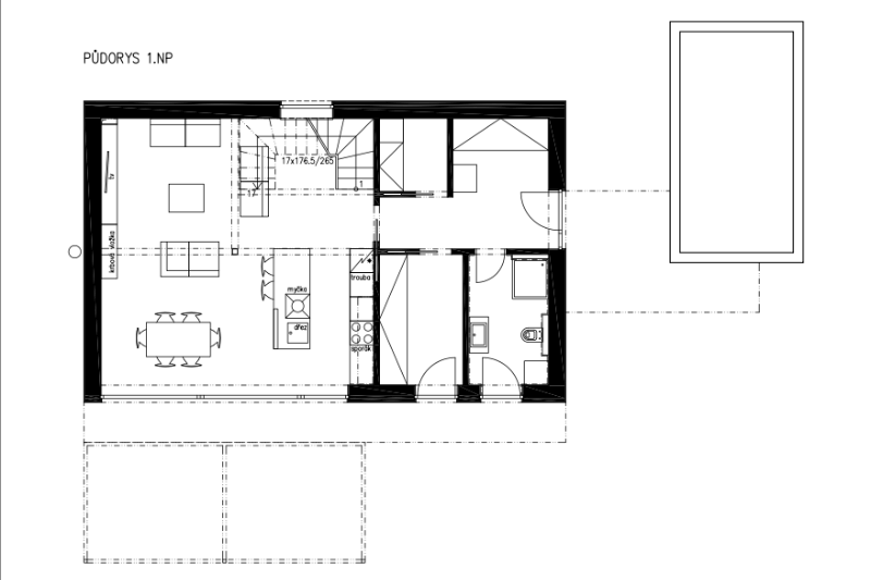 DrevoaStavby.cz | Půdorys 1NP