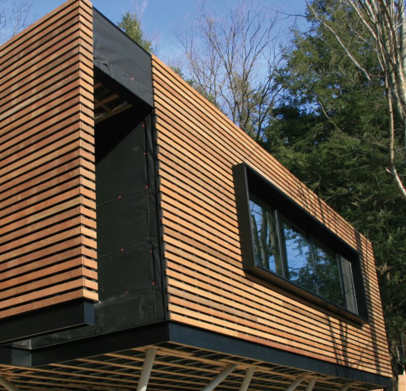 DrevoaStavby.cz | Fas&aacute;da dřevostavby s otevřen&yacute;mi sp&aacute;rami