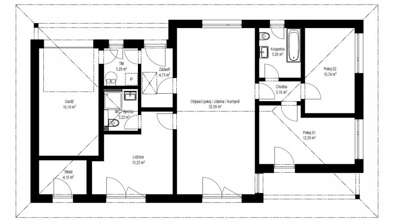 DrevoaStavby.cz | Haas Fertigbau bungalov Instinkt 1-108