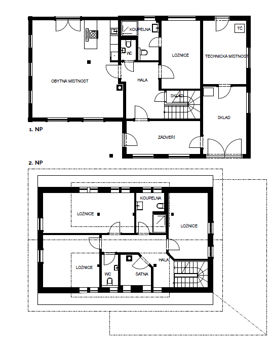 půdorysy-poloroubenka-sumava