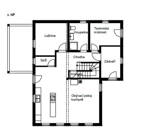 DrevoaStavby.cz Roubenka na louce, kde srnky dávají dobrou noc DrevoaStavby.cz Roubenka na louce, kde srnky dávají dobrou noc PŮDORYS 1NP