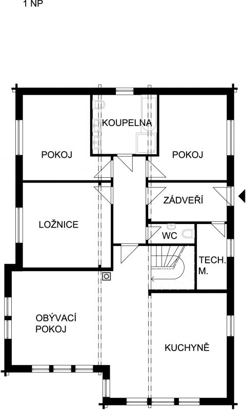 moderni-roubenka-pudorys-1NP