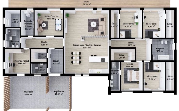 DrevoaStavby.cz | Individu&aacute;ln&iacute; bungalov Individual 1-284