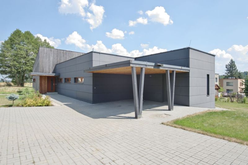 DrevoaStavby.cz | Přízemní bezbariérová dřevostavba s pultovou i plochou střechou DrevoaStavby.cz | Přízemní bezbariérová dřevostavba s pultovou i plochou střechou