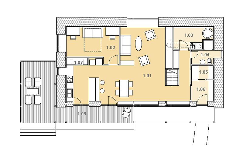 navsteva-drevostavby-slameny-hi-tech-pudorys-1np