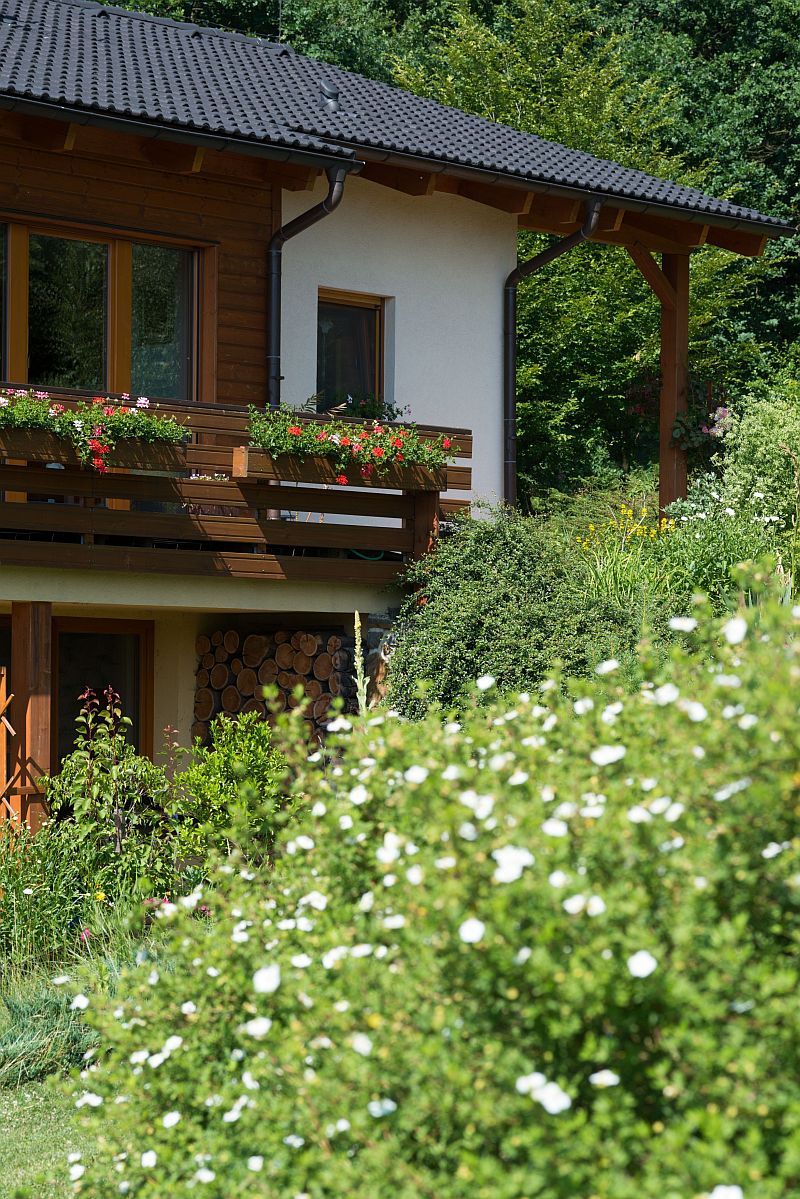 dřevostavba, zahrada